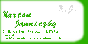 marton jamniczky business card